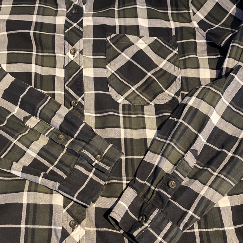 Athleta Sierra boyfriend button down blouse tunic L - Picture 6 of 13